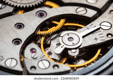 The mechanism of analog hours. A photo close up, - Powered by Shutterstock