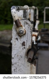 Mechanism On Old Wooden Canal Lock Gate