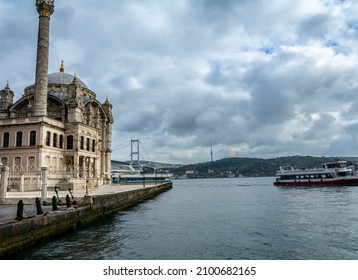 Büyük Mecidiye Mosque In Ortaköy Square.