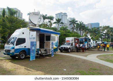 Medan, 26 October 2019 - Row Of Portable ATM Car