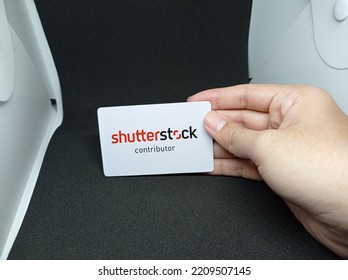 MEDAN, INDONESIA- OCTOBER  3, 2022: Shutterstock Contributor Logo On The Card.