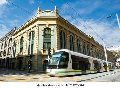 Medellin, Antioquia / Colombia - February 02, 2017. The Medellín Tramway Is A Means Of Rail Transportation, Urban Electric Passenger And Operates In The City Of Medellín