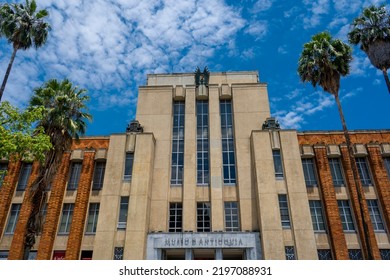 Medellin, Antioquia, Colombia. June 20, 2020. View Of The Antioquia Museum