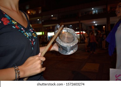 Medellin, Antioquia, Colombia, November 26, 2019. Young People Show Posters Alluding To The Protest Over The Death Of Dylan Cruz.