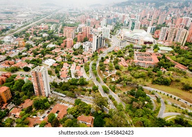 Medellin, Antioquia, Colombia. September 20, 2010: Panoramic of El Poblado