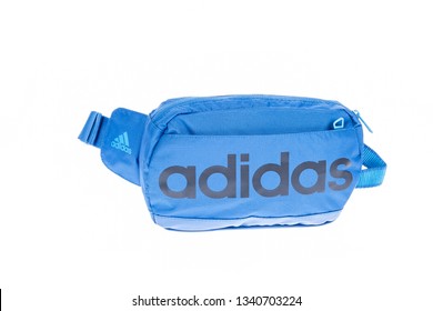 Medellin, Colombia - Marzo 15, 2019: ADIDAS - Fanny Pack On White Background