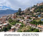  Medellin seen from Metrocable Line L , Parque Arvi, Medellin, Colombi. High quality photo