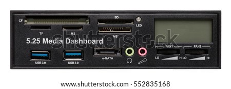 Media dashboard for PC with many types of socket like USB, eSATA, SD and etc