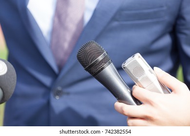 Media Interview With Business Person, Politician Or Spokesman