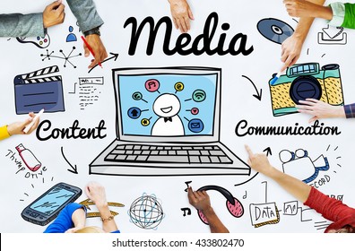 Media Multimedia Social Media Online Concept - Shutterstock ID 433802470