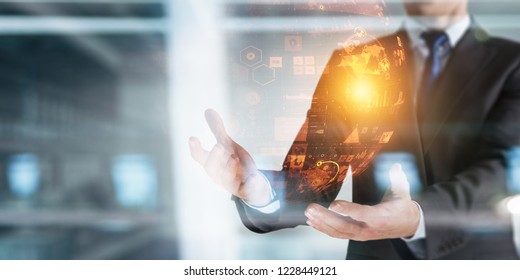 Media technologies for business. Mixed media - Shutterstock ID 1228449121