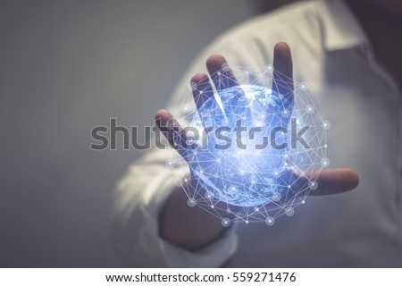 Media worldwide technology concept  and Businessman hands carrying world map - rule the world, world domination concepts etc  of this image furnished by NASA