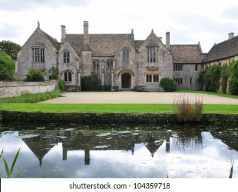 Mediaeval English Manor House Surrounded By A Moat