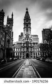 Median on Broad Street and City Hall in Center City, Philadelphia, Pennsylvania.