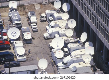 The Media's Satellite Dishes Covering The O.J. Simpson Trial, Los Angeles, CA