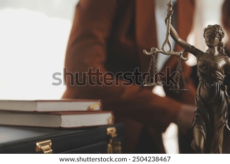 Mediation client meeting lawyer consulting government help, Businessman and Male lawyer or judge consult having team meeting with client, Law and Legal services concept.