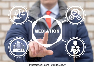 Mediation concept. Service of negotiation, arbitration, mediation lawyer. Business Mediate. Mediator service.