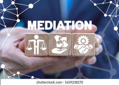 Mediation Negotiation Arbitration Concept. Business Mediate.