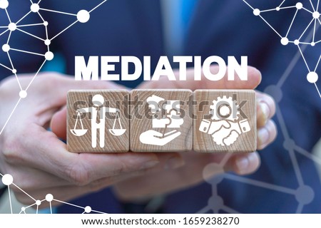 Mediation Negotiation Arbitration Concept. Business Mediate.