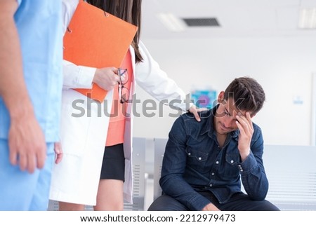 Similar – Image, Stock Photo Medic giving bad diagnosis to patient