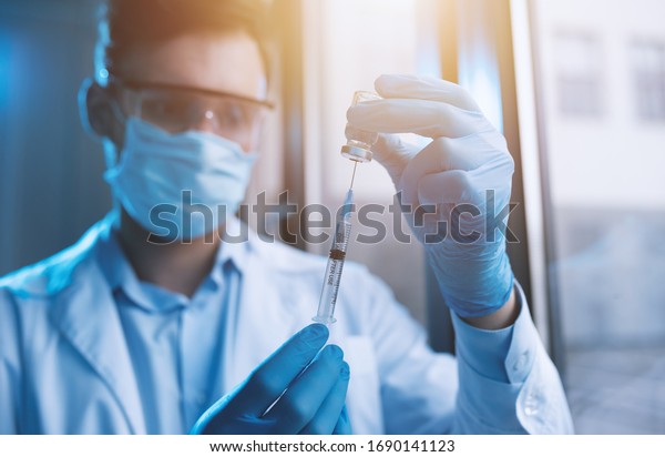 Medic Mask Works On Solution Covid Stock Photo Edit Now 1690141123