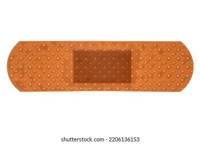 Medical Adhesive Bandage, Patch Bandaid Isolated On White, Clipping Path