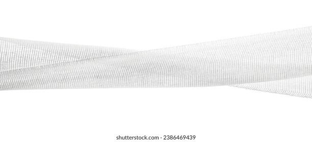 Medical bandage folded, cotton isolated on white, clipping path