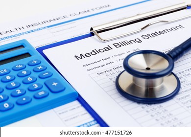 Medical Bill And Health Insurance Form With Calculator