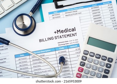 Medical Billing Statement Stethoscope Calculator Hospital Stock Photo ...