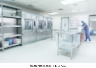 Medical Blur Background Central Sterile Supply Department (CSSD), Clean Lab Roon, Hygiene Laboratory In Hospital