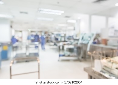 Medical Blurred Background Central Sterile Supply Department (CSSD) Or Clean Room In Hygiene Laboratory In Hospital With Medical Technician Staff In Lab