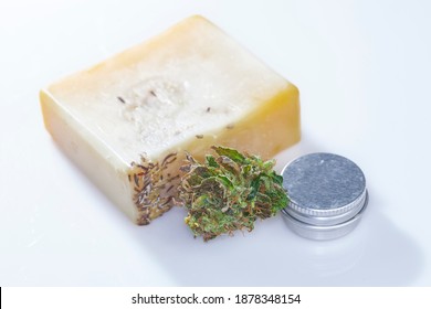 Medical Cannabis Bud . Hemp Soap. Lip Cream Cbd