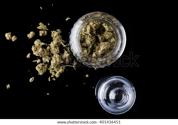 Download Medical Cannabis Buds Open Glass Jar Stock Image Download Now Yellowimages Mockups