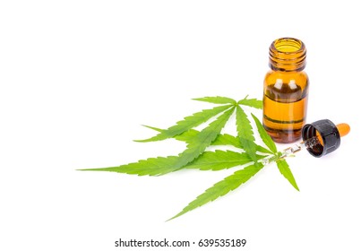  Medical Cannabis ( Marijuana ) Oil  Isolated On White Background