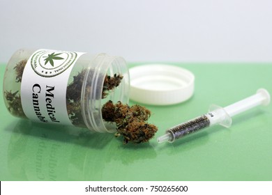 Medical Cannabis And Syringe