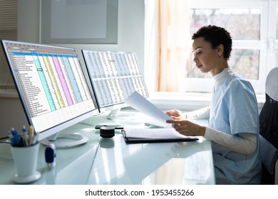 Medical Coding Bill And Billing Codes Spreadsheets - Shutterstock ID 1953455266