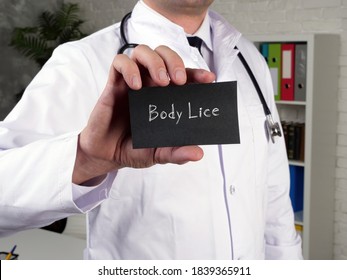 Medical Concept About Body Lice  With Sign On The Sheet.