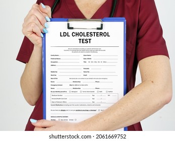 Medical Concept About LDL CHOLESTEROL TEST With Inscription On The Sheet.
