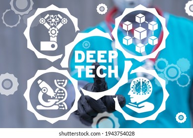 Medical Concept Of Deep Tech. Deep AI Robotic Innovative Medicine Technology.