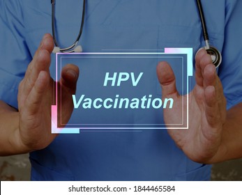 Medical concept meaning HPV Vaccination with inscription on the sheet.