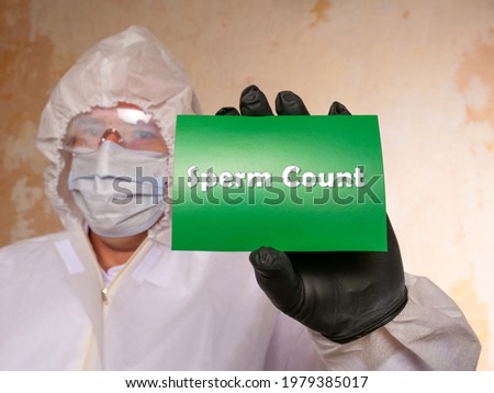 Medical concept meaning Sperm Count with phrase on the piece of paper.
 Stock photo © 