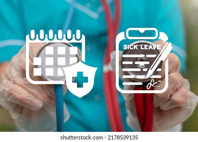 Medical Concept Of Sick Leave. Worker Sickness Document.