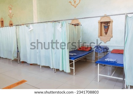 medical couches in the Shymkent sanatorium Saryagash for procedures. beds for patients of the sanatorium with mineral water for treatment. cabins for improving health in the village of saryagash