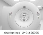 Medical CT or MRI or PET Scan Standing in the Modern Hospital Laboratory. CT Scanner, Pet Scanner in hospital in radiography center. MRI machine for magnetic resonance imaging in hospital radiology
