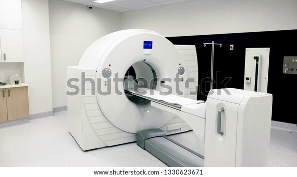 Medical CT or MRI or PET Scan Standing in the Modern\
Hospital Laboratory room in hospital, Medical Equipment and Health\
Care