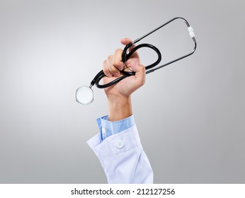 Medical doctor hand with stethoscope