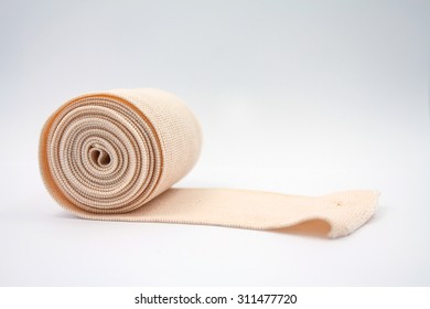 Medical Elastic Bandage On White Background