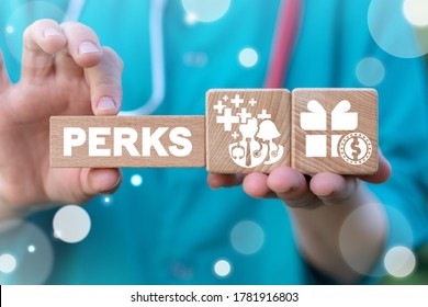 Medical Employee Perks Concept. Medicine Worker Benefits. Healthcare Workers Privilege Compensation.