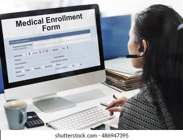 Medical Enrollment Form Document Medicare Concept