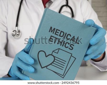 Medical ethics is shown using a text